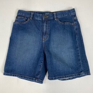 Lauren Jeans Co. Denim Bermuda Shorts‎ Classic Fit Blue Size 6